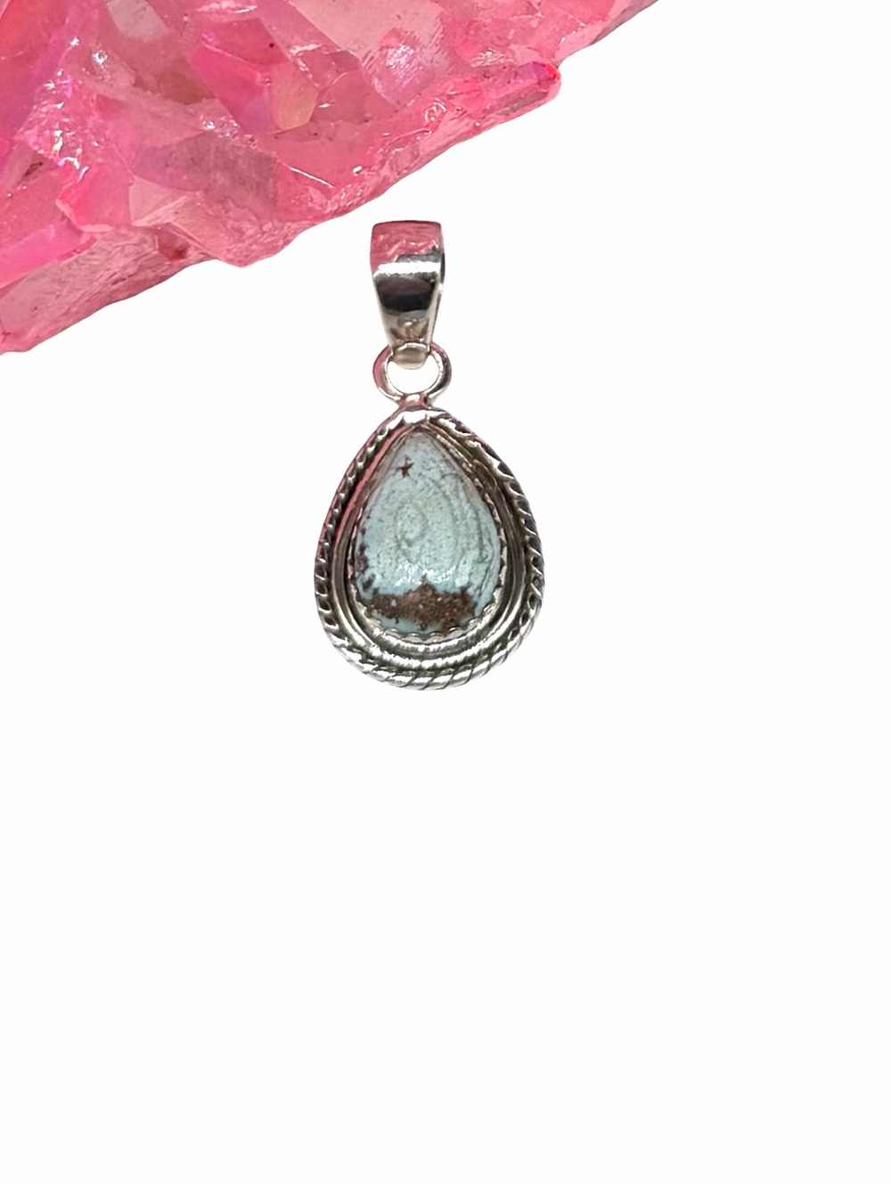 Golden Hills Turquoise Necklace Pendant Solid 925 Sterling Silver